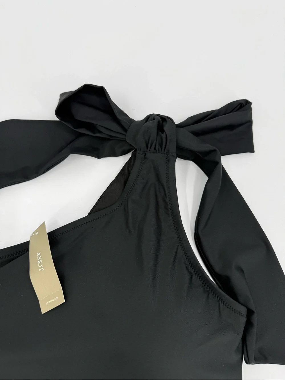J. Crew Black Bow One Shoulder One Piece Swimsuit Size 14